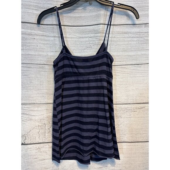 Aqua Striped Spaghetti Strap Tank Top Small - Picture 3 of 4